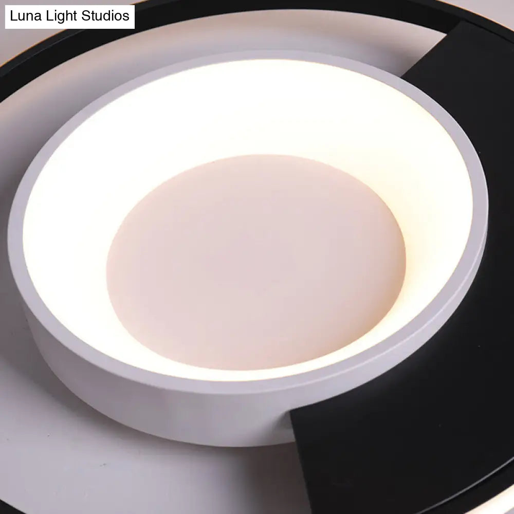 Modern Led Black And White Acrylic Ceiling Mounted Flush Mount Spotlight With Warm/White Light