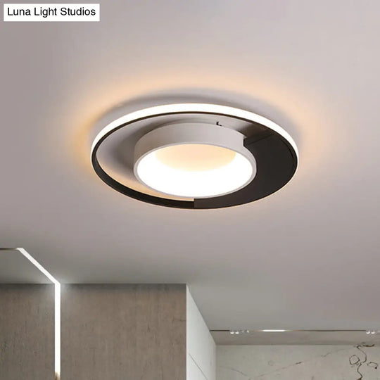 Modern Led Black And White Acrylic Ceiling Mounted Flush Mount Spotlight With Warm/White Light