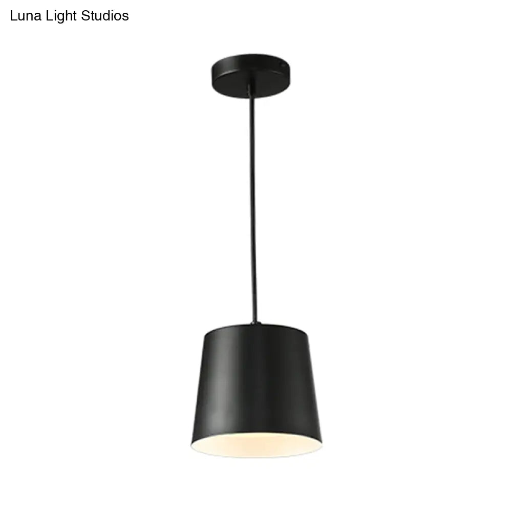 Modern Led Black Hanging Ceiling Lamp With Acrylic Diffuser - Perfect For Restaurants