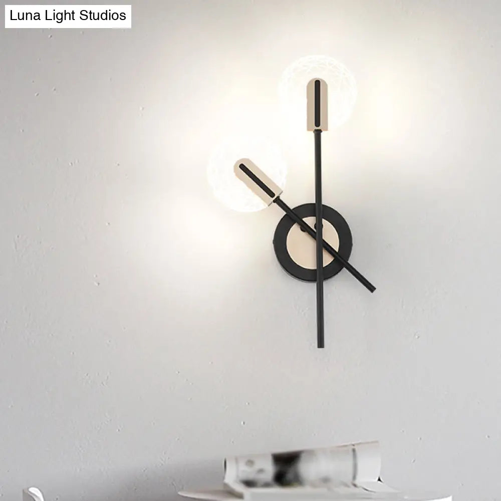 Modern Led Black Rounded Wall Sconce Lighting In Warm/White Light