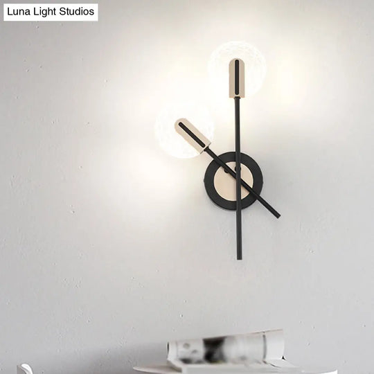 Modern Led Black Rounded Wall Sconce Lighting In Warm/White Light