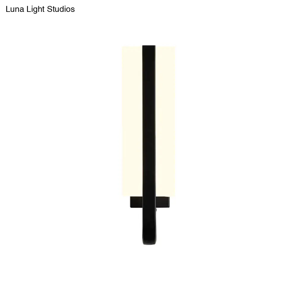 Modern Led Black Wall Sconce Light Fixture For Living Room - Minimalistic Metal Design White/Warm