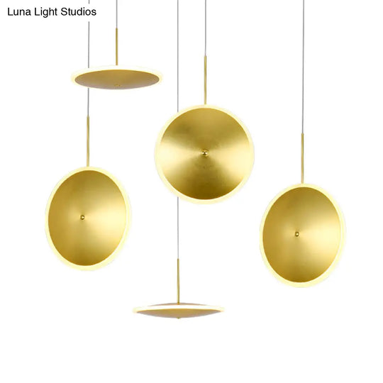 Modern Led Brass Bedside Light With Aluminum Shade