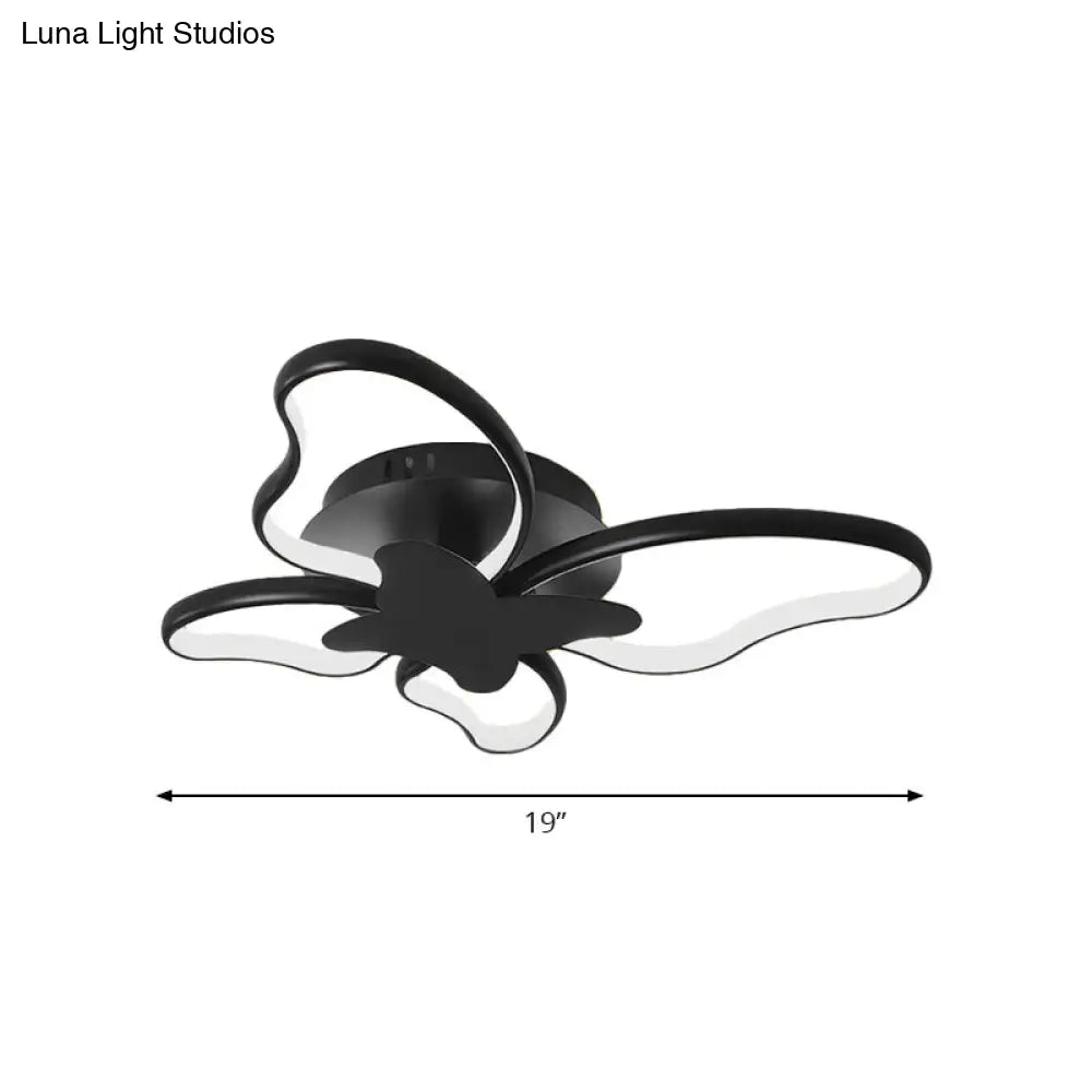 Modern Led Butterfly Ceiling Light - Acrylic Flush Mount For Bedroom