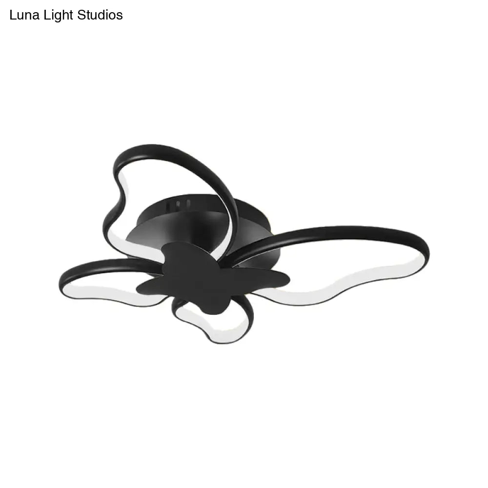 Modern Led Butterfly Ceiling Light - Acrylic Flush Mount For Bedroom