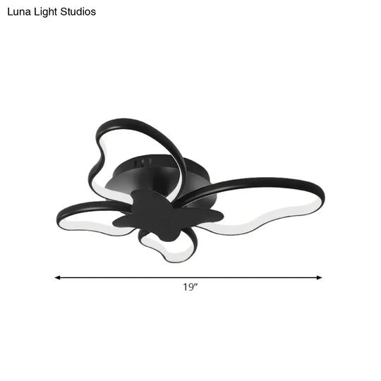 Modern Led Butterfly Ceiling Light - Acrylic Flush Mount For Bedroom