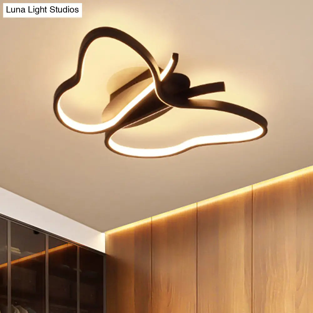 Modern Led Butterfly Ceiling Light Fixture - Close-To-Ceiling Metal Lighting