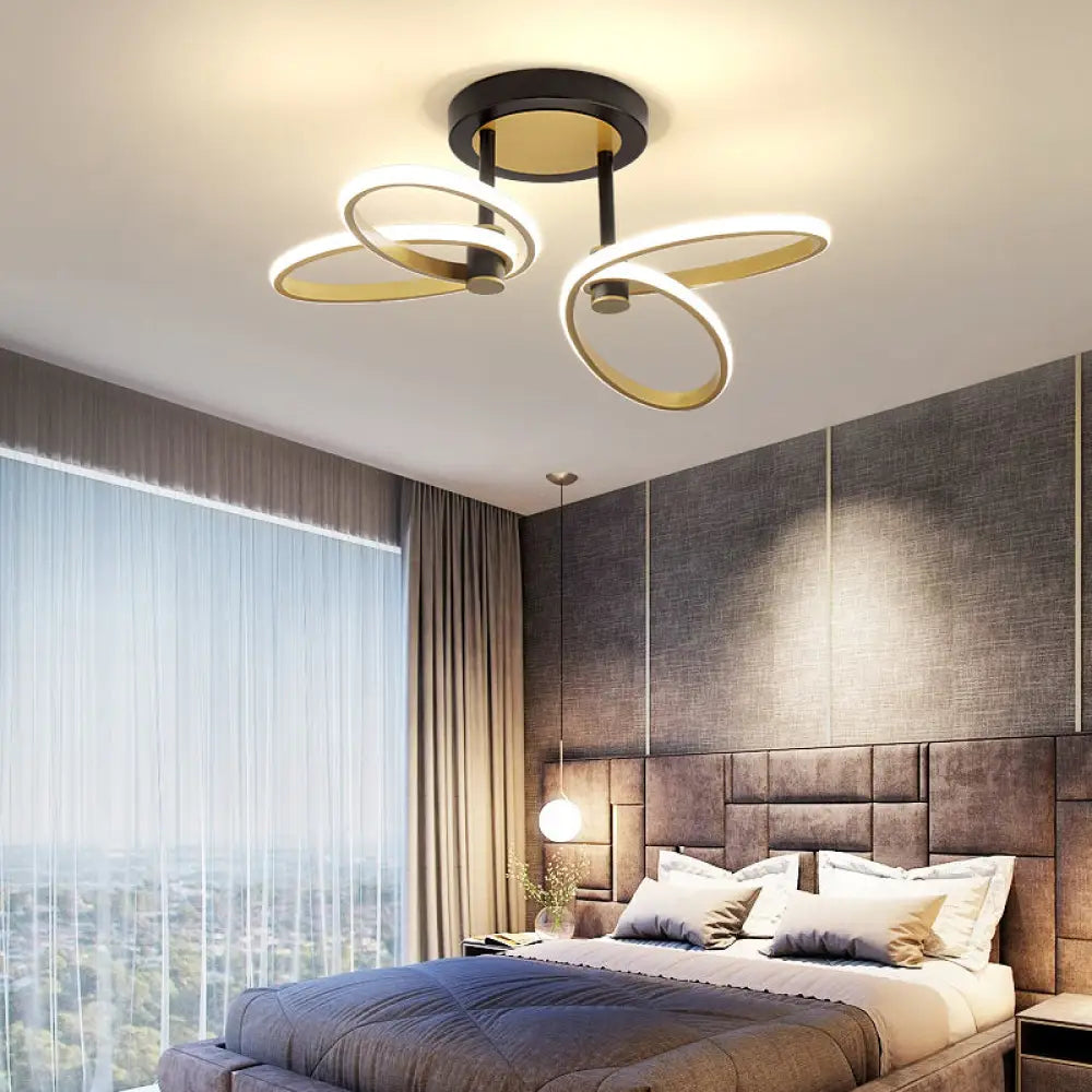 Modern Led Butterfly Flush Ceiling Light In Gold With Acrylic Finish For Living Room 2 / White