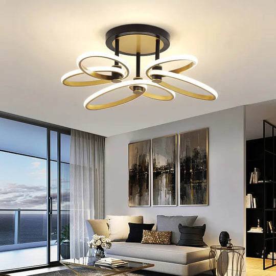 Modern Led Butterfly Flush Ceiling Light In Gold With Acrylic Finish For Living Room 3 / White