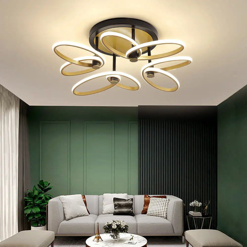 Modern Led Butterfly Flush Ceiling Light In Gold With Acrylic Finish For Living Room 4 / White