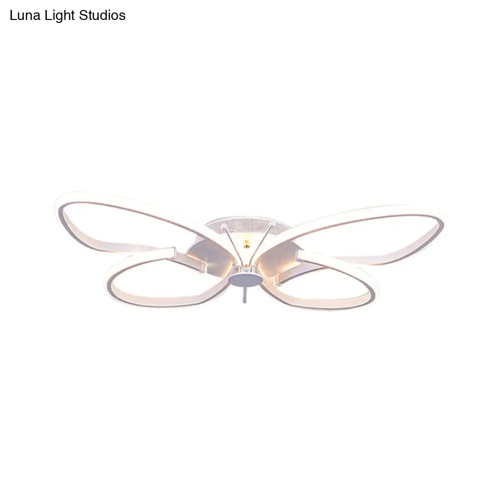 Modern Led Butterfly Girls Bedroom Flush Mount Light (Warm/White/Natural Light)