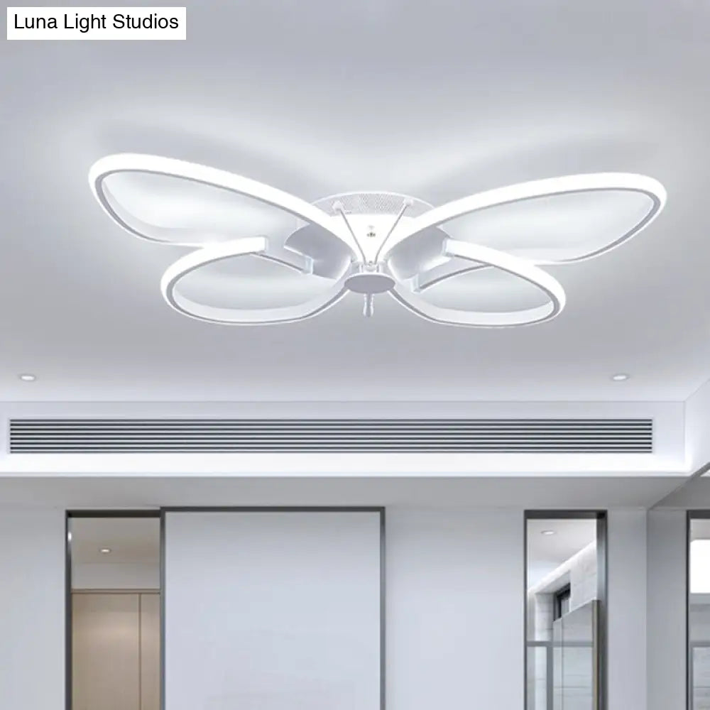 Modern Led Butterfly Girls Bedroom Flush Mount Light (Warm/White/Natural Light)