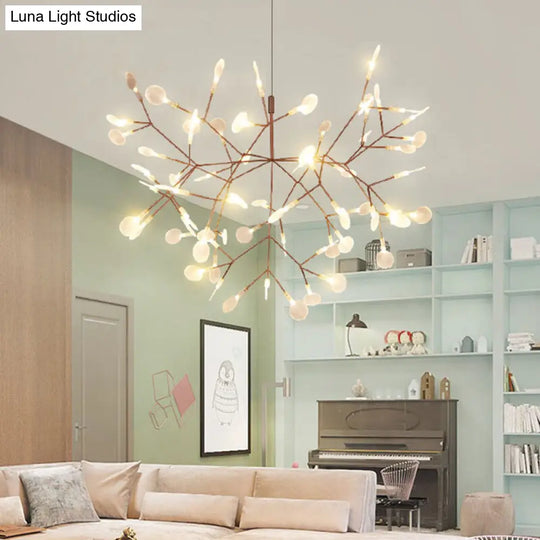 Postmodern Led Dining Room Chandelier - Stainless Steel Branch Ceiling Light Gold / White