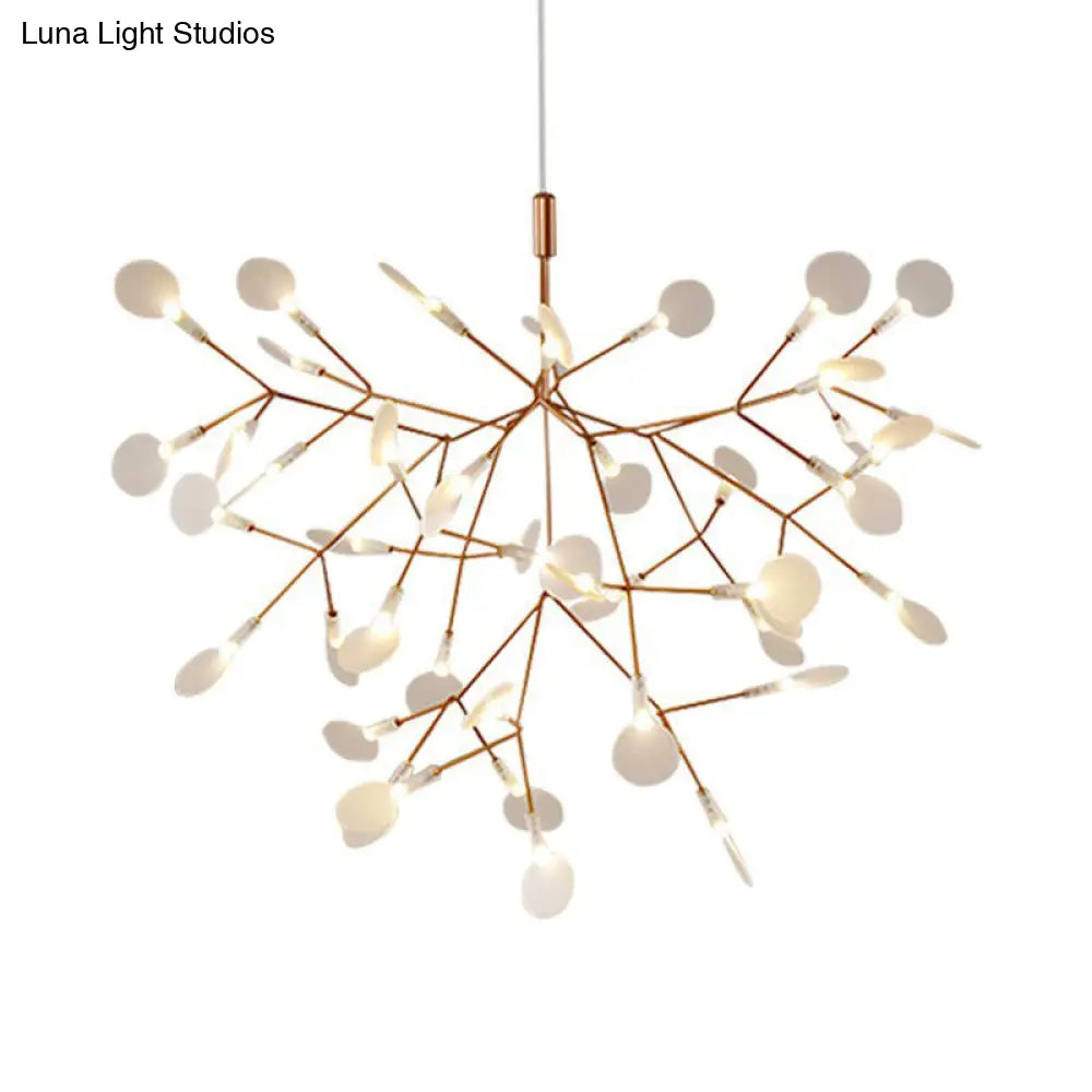 Postmodern Led Dining Room Chandelier - Stainless Steel Branch Ceiling Light