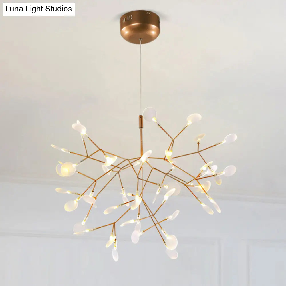 Postmodern Led Dining Room Chandelier - Stainless Steel Branch Ceiling Light