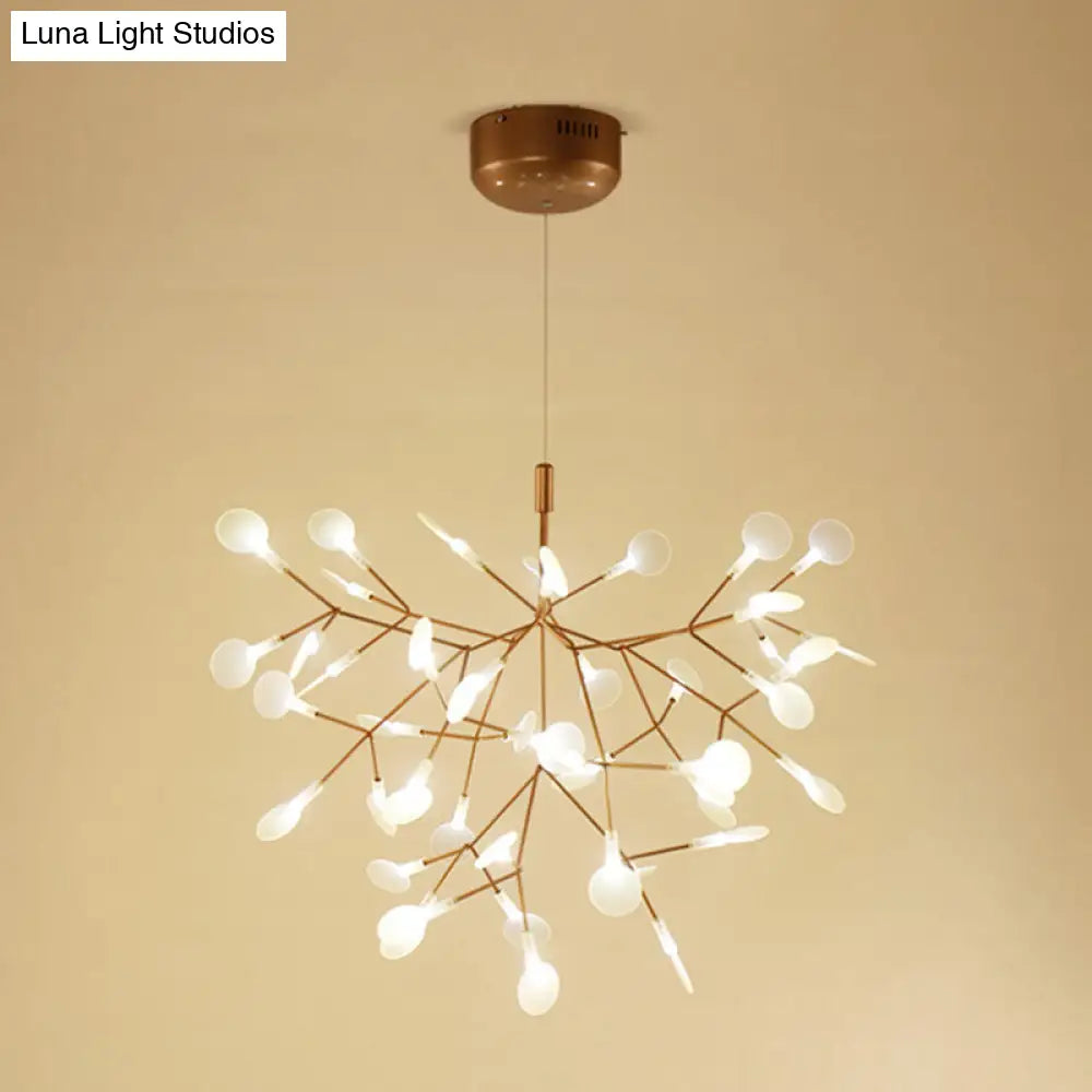 Postmodern Led Dining Room Chandelier - Stainless Steel Branch Ceiling Light