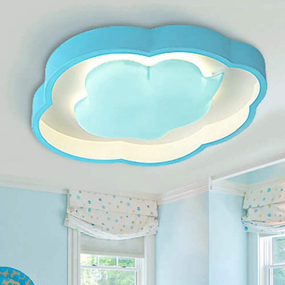 Modern Led Ceiling Fixture For Cloud - Inspired Children’s Bedroom Blue / Warm