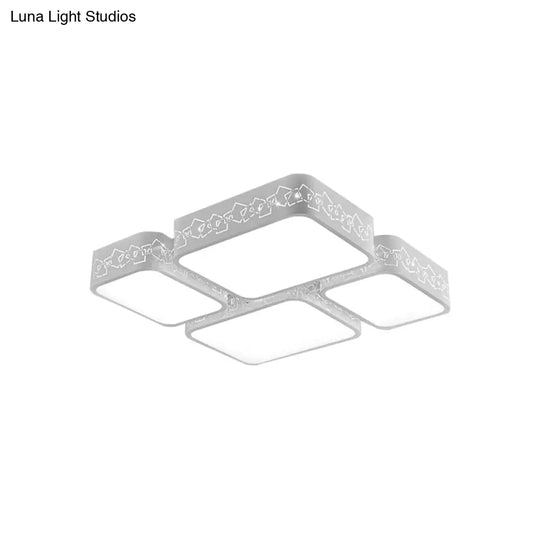 Modern Led Ceiling Flush Mount With White Acrylic Shade - Warm/White Lighting