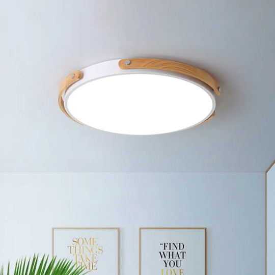 Modern Led Ceiling Lamp - Black/White Circle Bathroom Mount Light Warm/White White / 13’ Warm