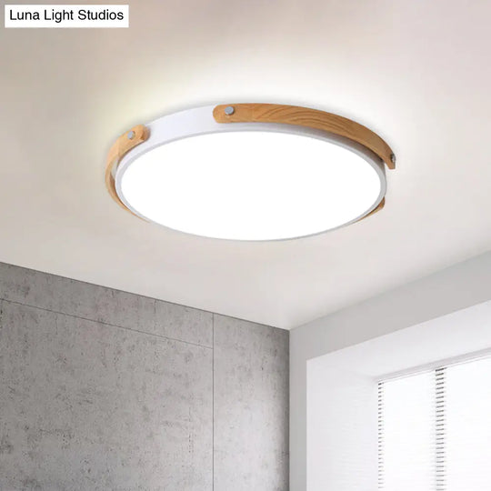 Modern Led Ceiling Lamp - Black/White Circle Bathroom Mount Light Warm/White