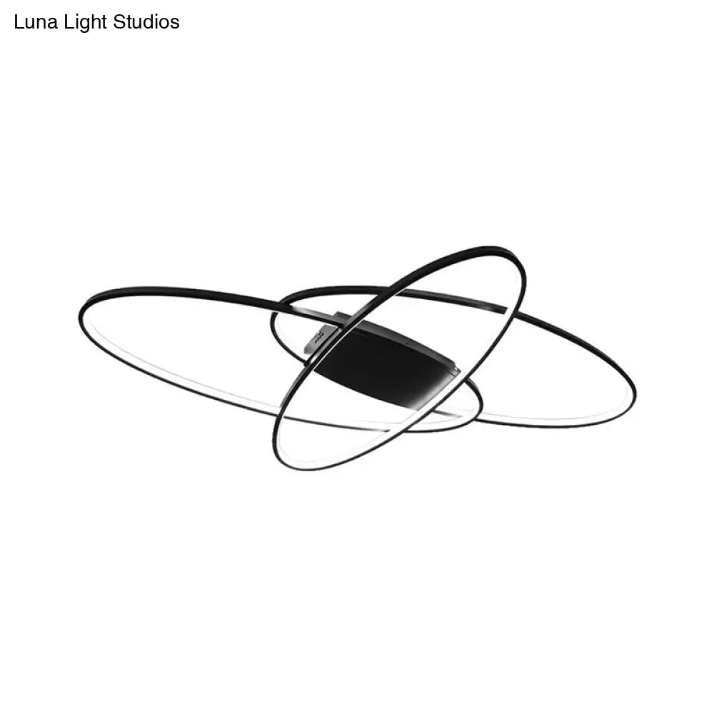 Modern Led Ceiling Lamp For Boys Bedroom - Warm/White Light Black/White