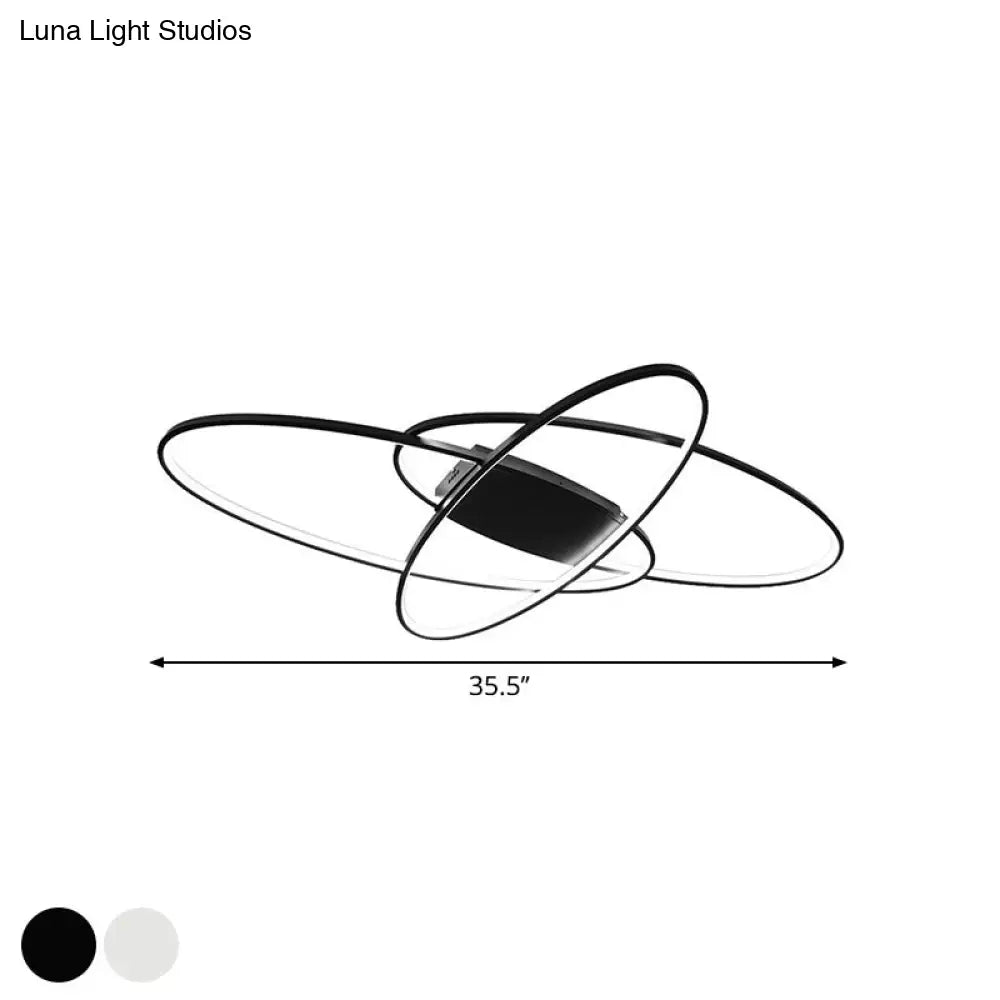 Modern Led Ceiling Lamp For Boys Bedroom - Warm/White Light Black/White