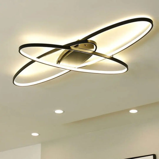 Modern Led Ceiling Lamp For Boys Bedroom - Warm/White Light Black/White Black / White