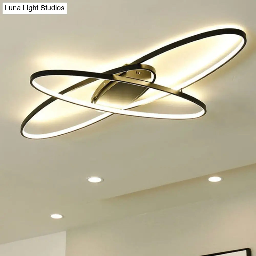 Modern Led Ceiling Lamp For Boys Bedroom- Warm/White Light Black/White Black / White