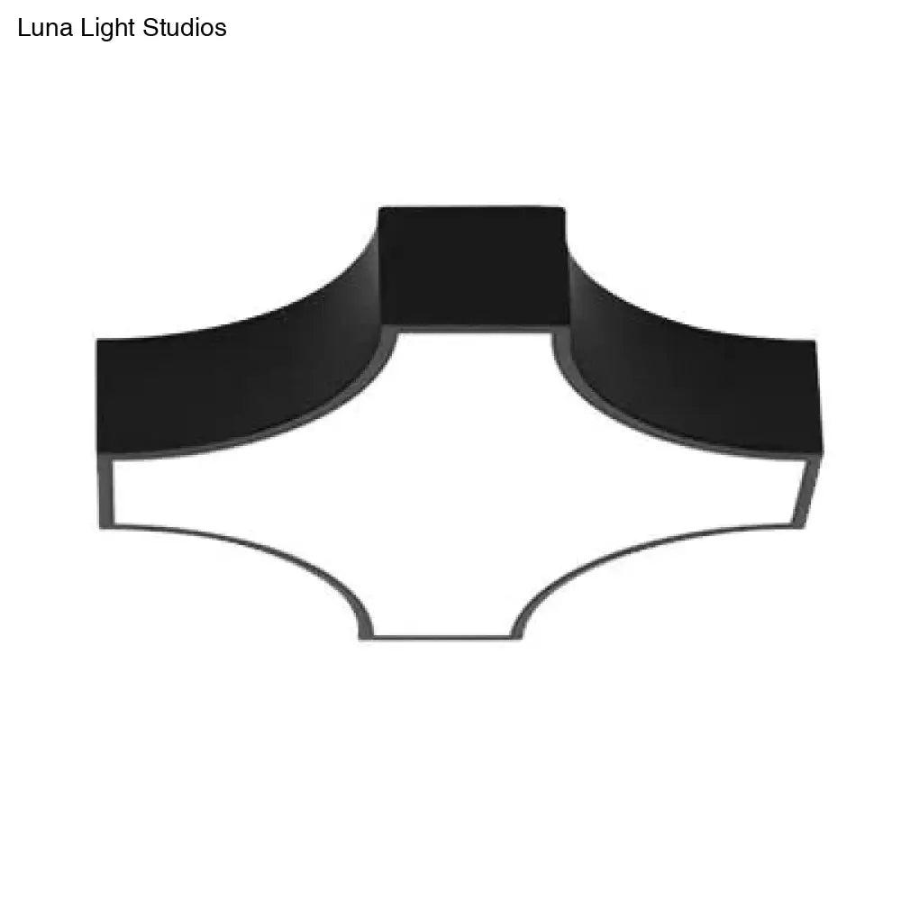Modern Led Ceiling Lamp For Living Room - Metal & Acrylic Mount Light Black / White D
