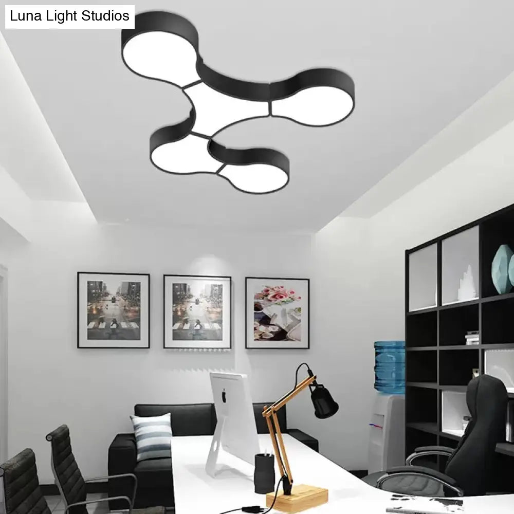Modern Led Ceiling Lamp For Living Room - Metal & Acrylic Mount Light