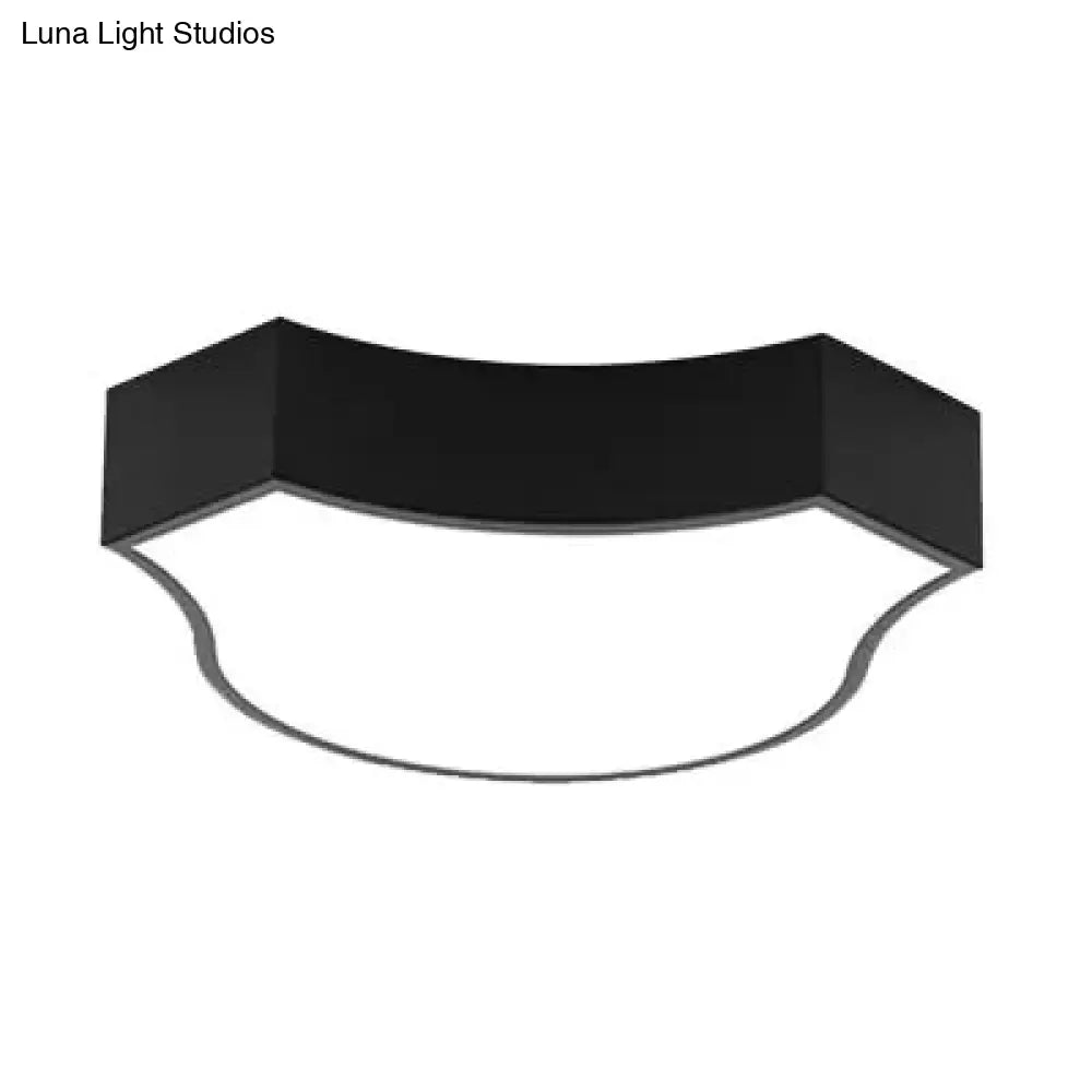 Modern Led Ceiling Lamp For Living Room - Metal & Acrylic Mount Light Black / White B