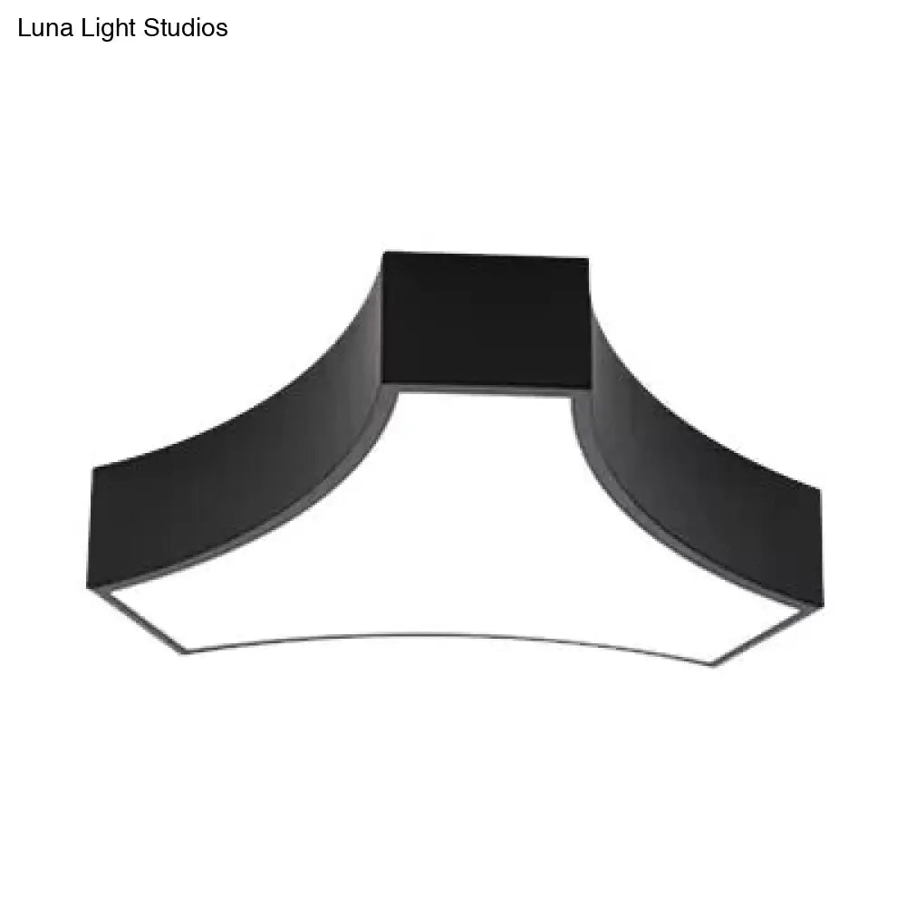 Modern Led Ceiling Lamp For Living Room - Metal & Acrylic Mount Light Black / White C