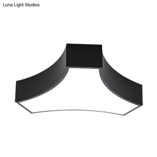 Modern Led Ceiling Lamp For Living Room - Metal & Acrylic Mount Light Black / White C