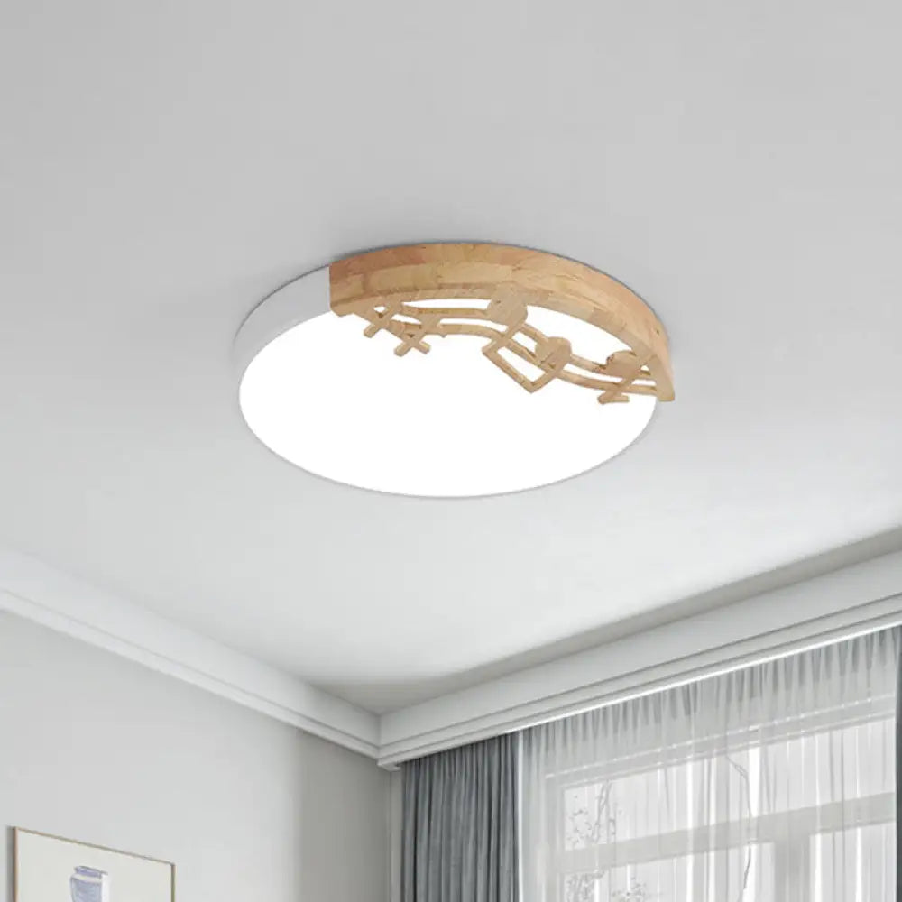 Modern Led Ceiling Lamp With Acrylic Shade: Green/White/Gray Round Flush Light For Bedroom White