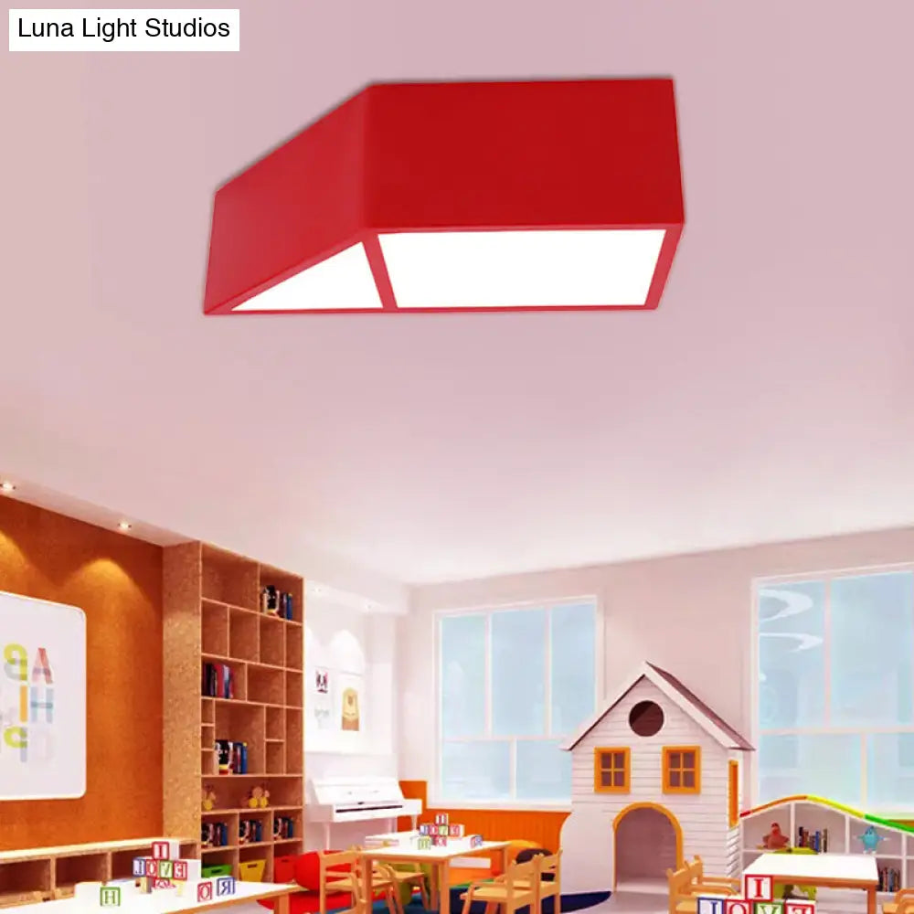 Modern Led Ceiling Lamp With Toy Windmill Design For Kindergarten Classrooms Red / 12