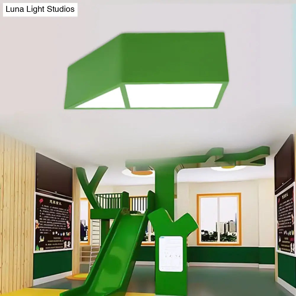 Modern Led Ceiling Lamp With Toy Windmill Design For Kindergarten Classrooms Green / 12