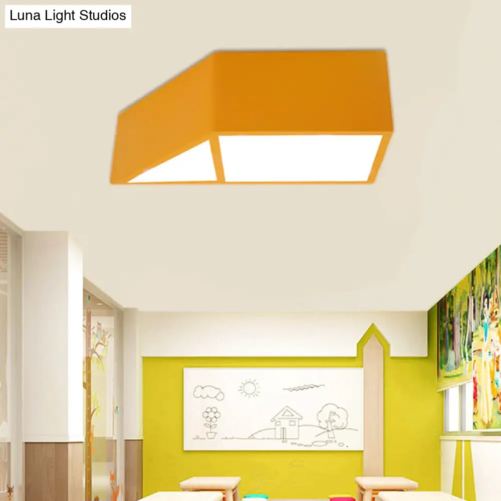 Modern Led Ceiling Lamp With Toy Windmill Design For Kindergarten Classrooms Yellow / 12