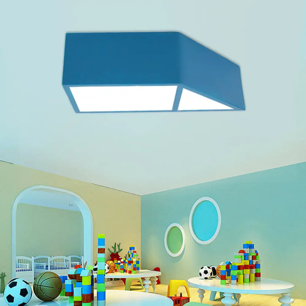 Modern Led Ceiling Lamp With Toy Windmill Design For Kindergarten Classrooms Blue / 12’