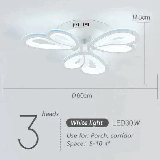 Modern Led Ceiling Light Butterfly Lamp Shape With Remote Control Acrylic Lights For Living Room