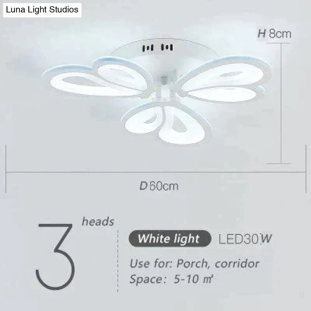 Modern Led Ceiling Light Butterfly Lamp Shape With Remote Control Acrylic Lights For Living Room