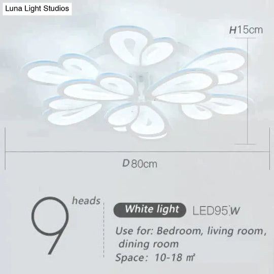 Modern Led Ceiling Light Butterfly Lamp Shape With Remote Control Acrylic Lights For Living Room