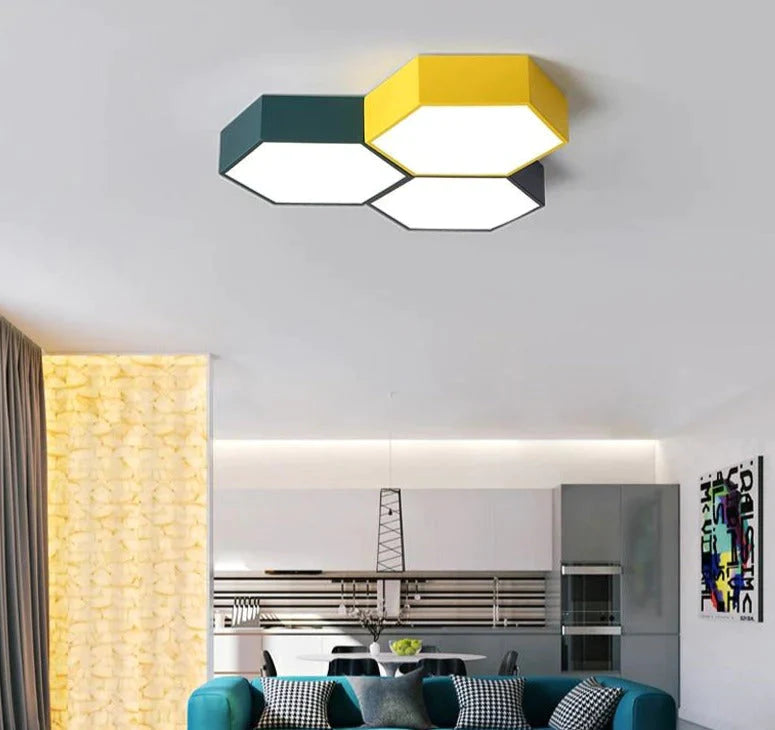 Modern LED Ceiling Light - Diamond Design for Study, Dining Room, and Balcony Indoor Lighting