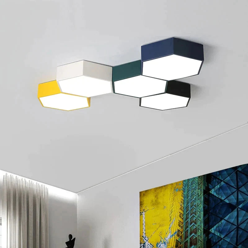 Modern LED Ceiling Light - Diamond Design for Study, Dining Room, and Balcony Indoor Lighting