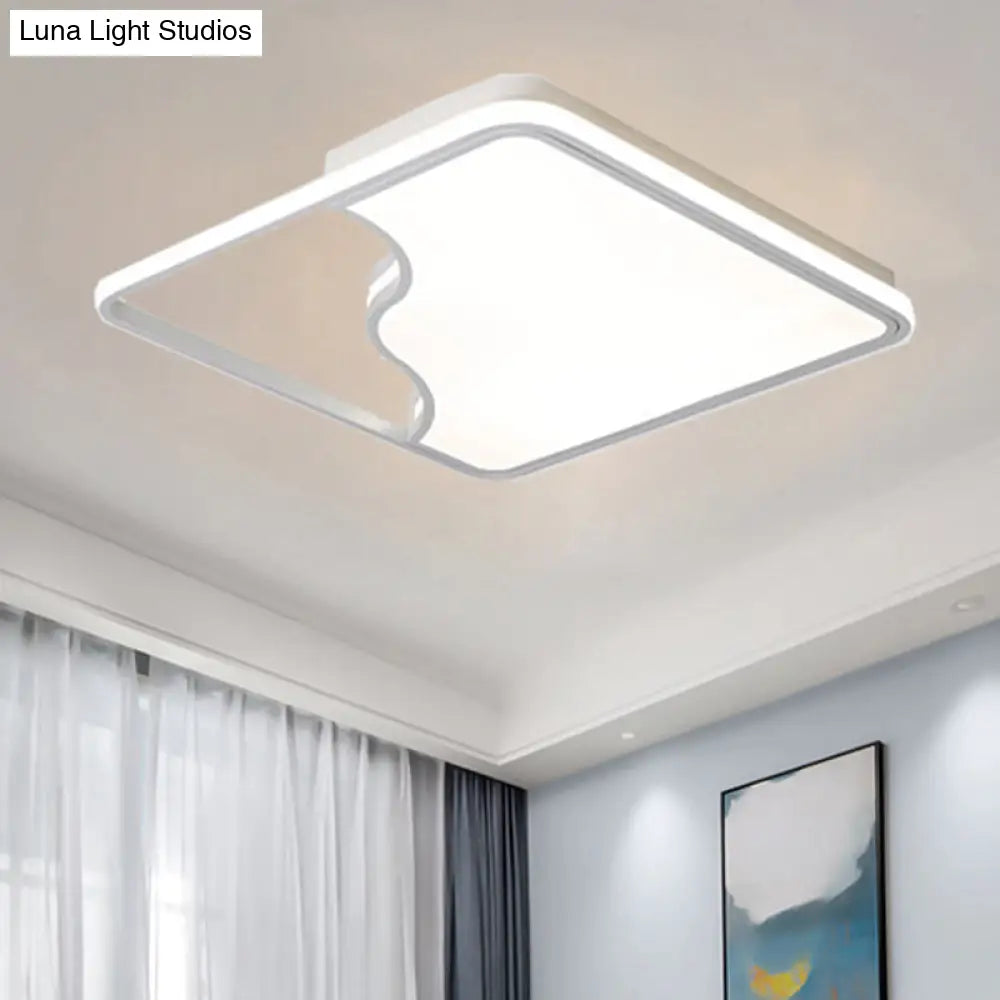 Modern Led Ceiling Light Fixture For Bedroom - Simple Acrylic Design Black/White