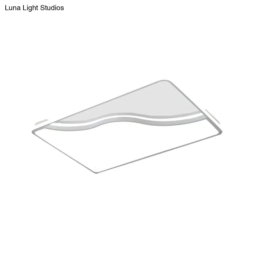 Modern Led Ceiling Light Fixture For Bedroom - Simple Acrylic Design Black/White