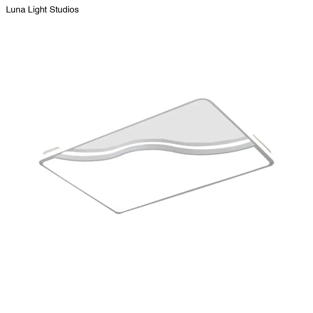 Modern Led Ceiling Light Fixture For Bedroom - Simple Acrylic Design Black/White 16/19.5/35.5 W