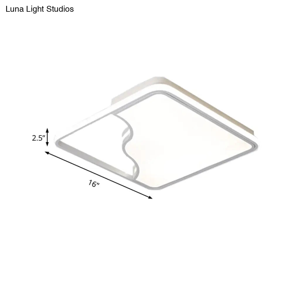 Modern Led Ceiling Light Fixture For Bedroom - Simple Acrylic Design Black/White 16/19.5/35.5 W