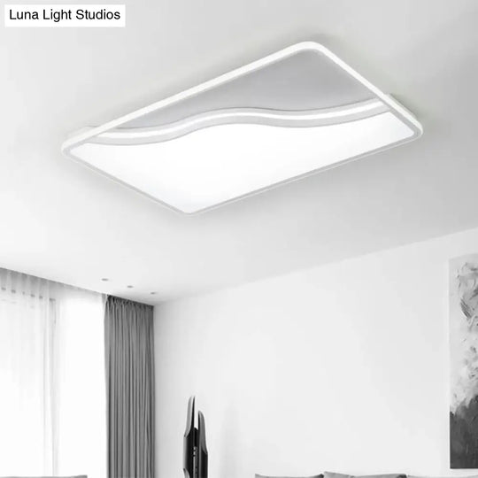 Modern Led Ceiling Light Fixture For Bedroom - Simple Acrylic Design Black/White