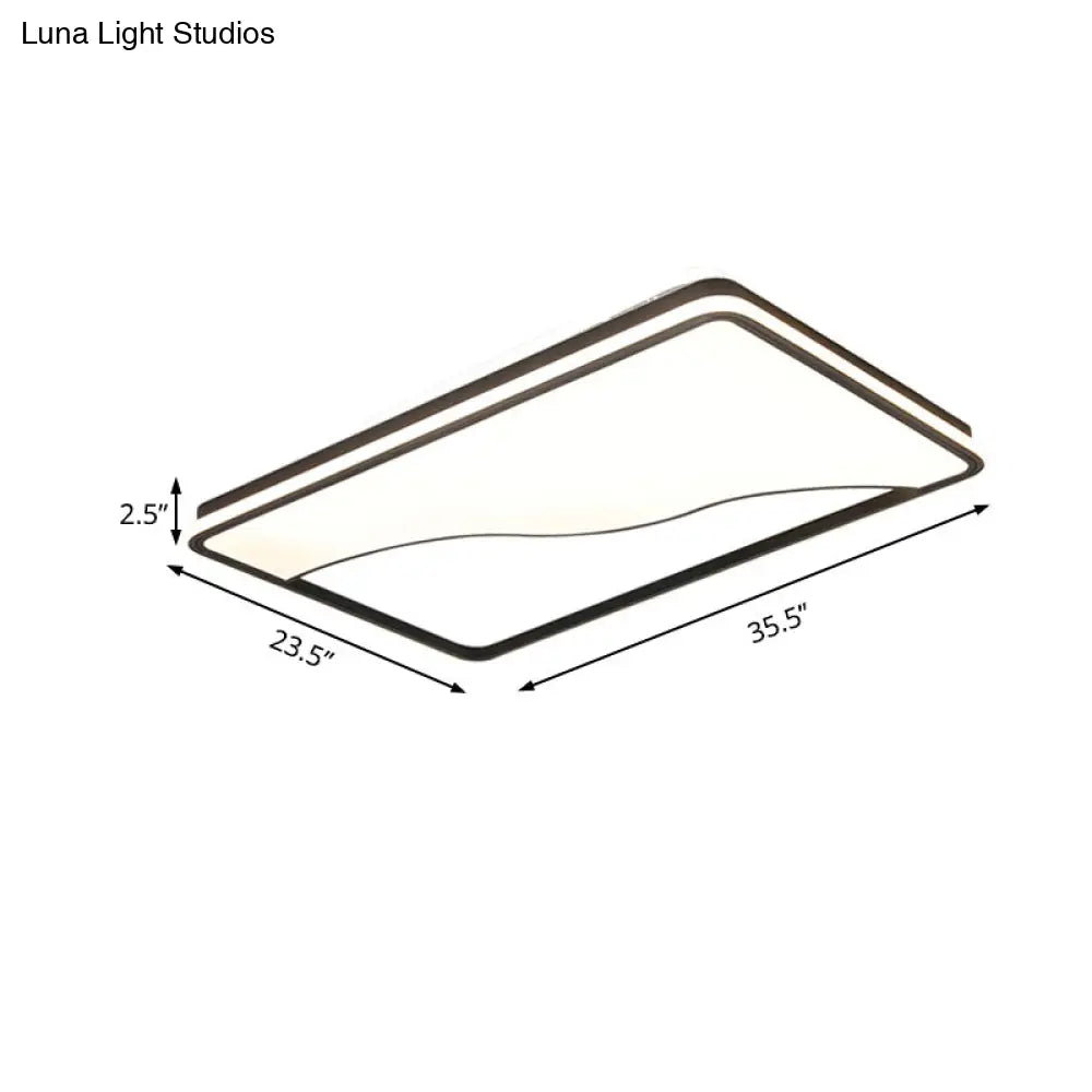 Modern Led Ceiling Light Fixture For Bedroom - Simple Acrylic Design Black/White 16/19.5/35.5 W