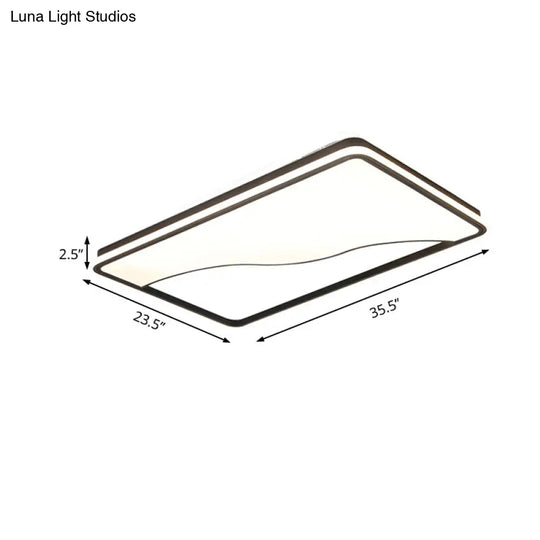 Modern Led Ceiling Light Fixture For Bedroom - Simple Acrylic Design Black/White 16/19.5/35.5 W